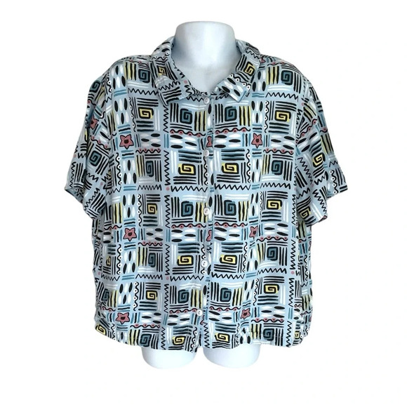 Stranger Things Demogorgon Patterned Button-Up Shirt | Size Kids L | Netflix - Picture 1 of 7